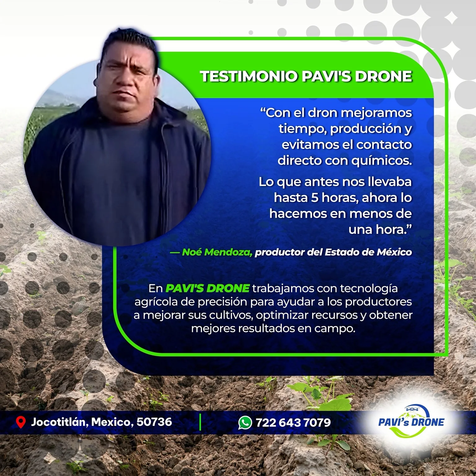 Dron agrícola en operación